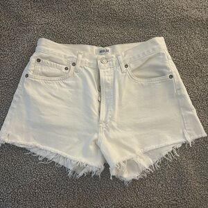 Agolde White Parker Jean Shorts